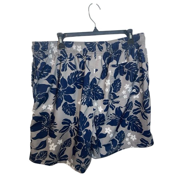 Speedo Men's XXL 8" Floral Print Volley Swim Shorts - Navy/Gray - Picture 4 of 12